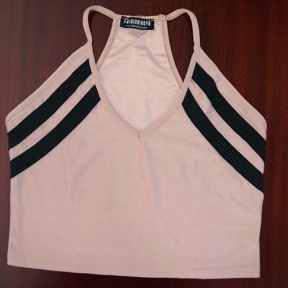 fashion nova cropped top and biker shorts set